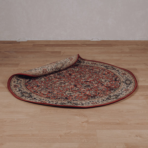 Tapis persan rond rouge