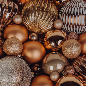 Boules de Noël - assortiment bronze