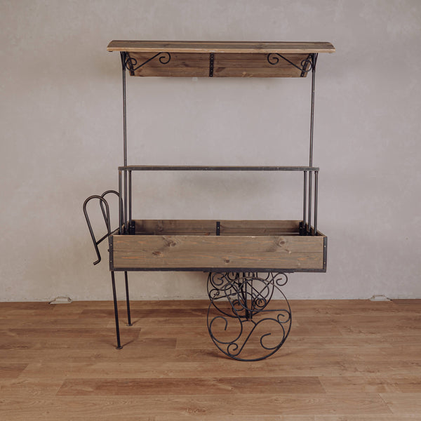 Charrette buvette gris cérusé