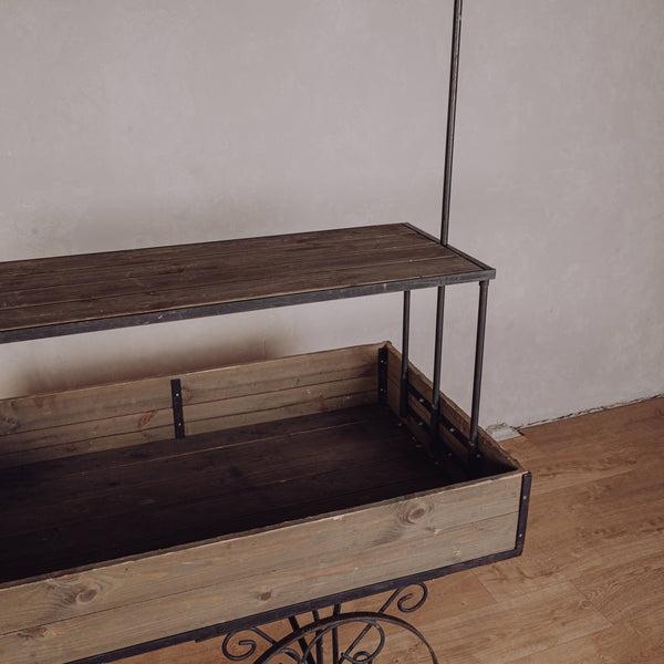 Charrette buvette gris cérusé