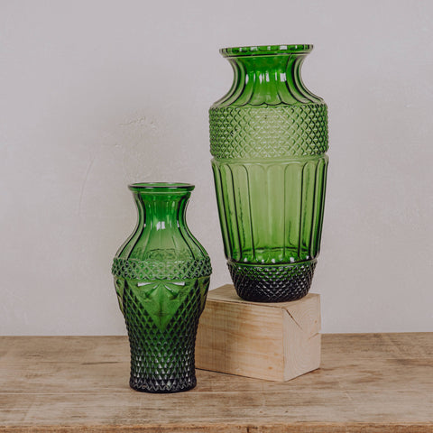 Vase ciselé vintage vert