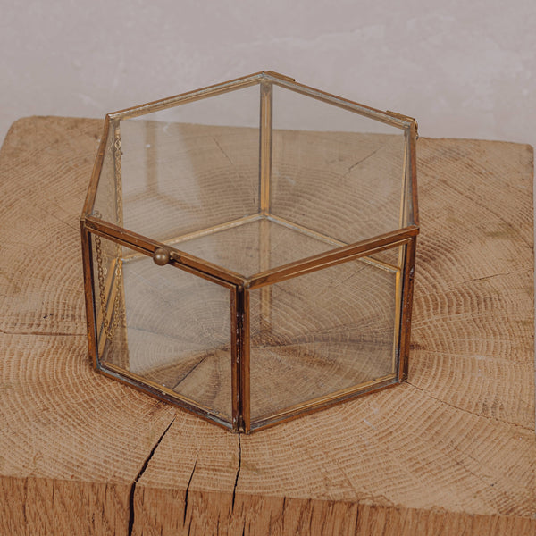 Boîte Lison dorée, hexagonale Grand Modèle