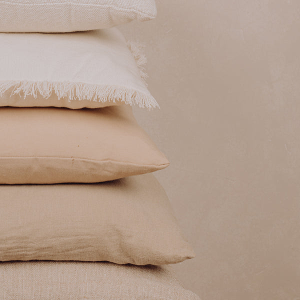 Coussin blanc / beige